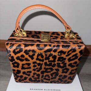 Brandon Blackwood Leopard Pony hair Print Trunk bag